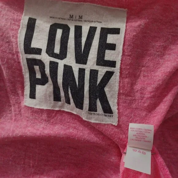 VS PINK Zip Front Lightweight LS Hoodie Sweatshirt M - Picture 5 of 5